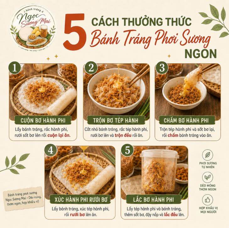 5 cách thưởng thức bánh tráng phơi sương