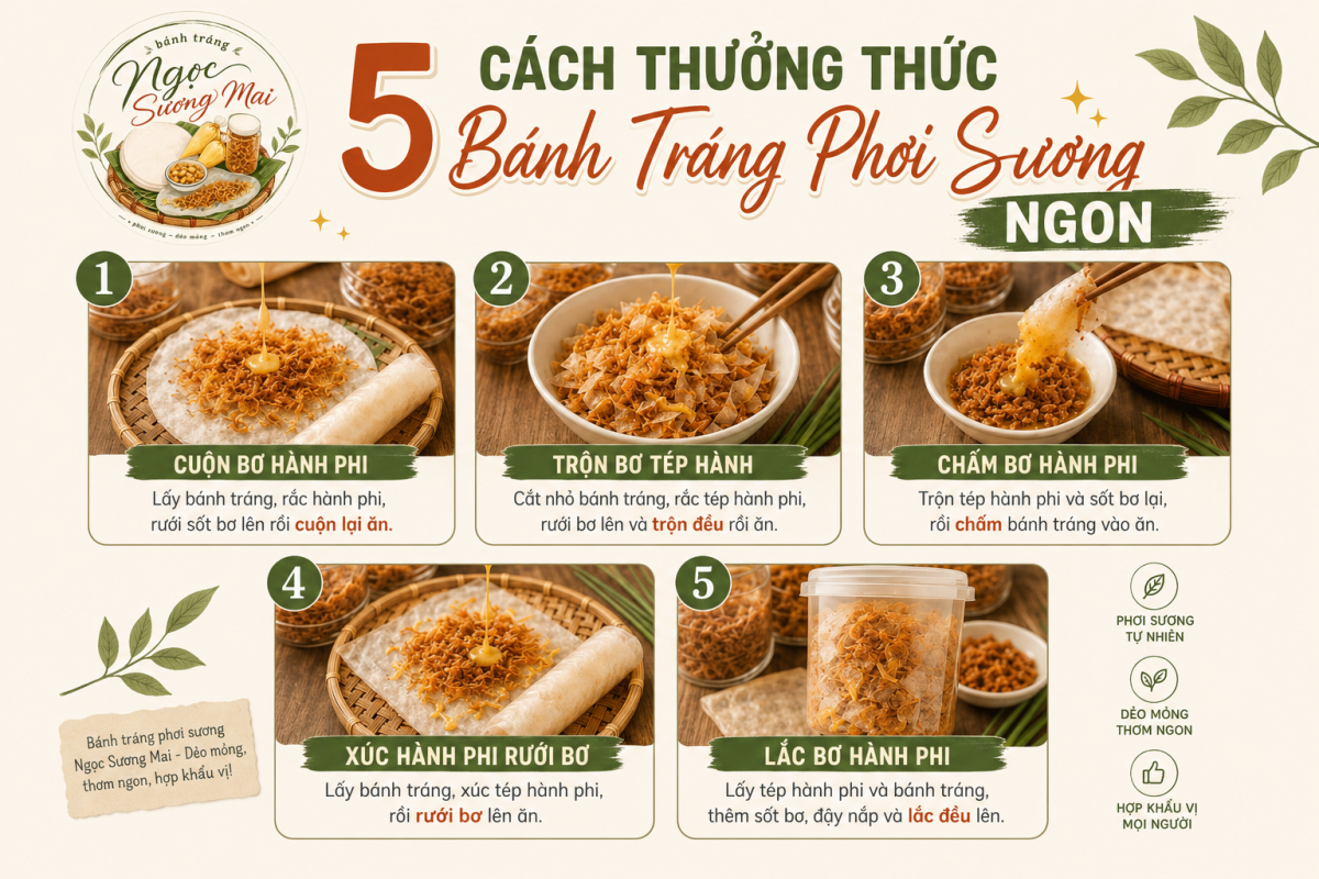 5 cách thưởng thức bánh tráng phơi sương