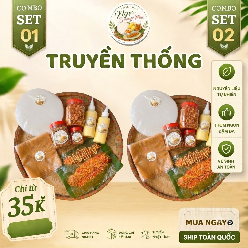 Combo 2 set Bánh tráng Tây Ninh