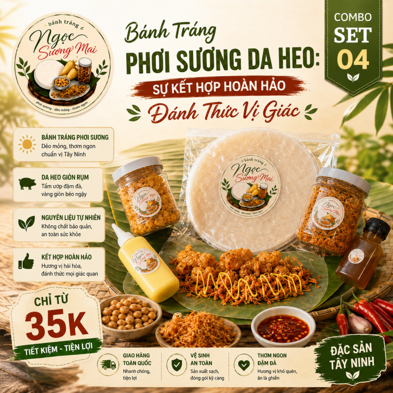Bánh Tráng Phơi Sương Da Heo: Sự Kết Hợp Hoàn Hảo Đánh Thức Vị Giác 3 bánh tráng phơi sương da heo