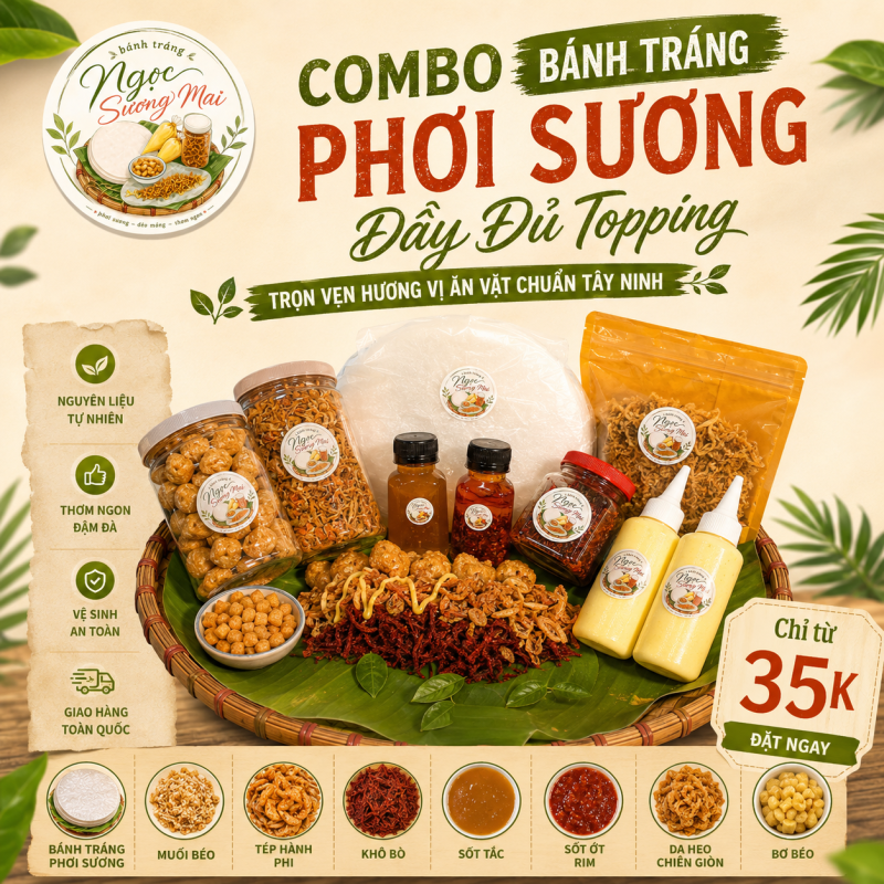 combo bánh tráng phơi sương