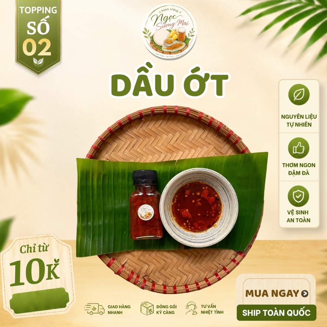 Sốt dầu ớt - Set 6 - Đại tiệc - Bánh tráng Ngọc Sương Mai Sốt dầu ớt - Set 6 - Đại tiệc - Bánh tráng Ngọc Sương Mai